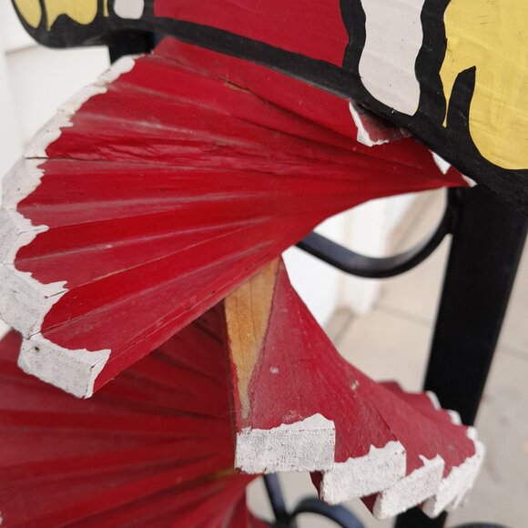 Unique Handpainted Wood Wind Spinner Santa Christmas Outdoor Decoration READ 18" - Picture 11 of 13